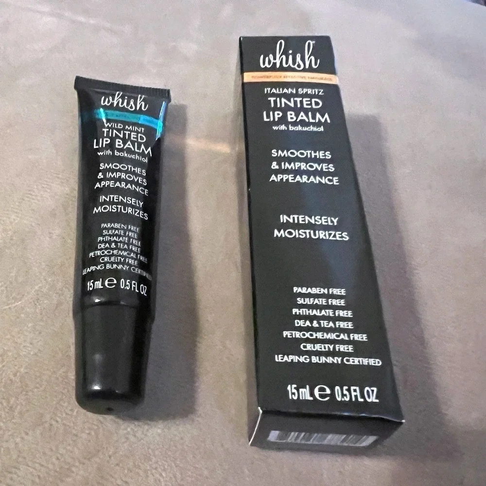Whish‎ Tinted Lip Balm set of 2 Wild Mint Italian Spritz W/ Bakuchiol